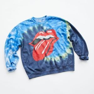 UO rolling stones tie dye crew neck sweatshirt